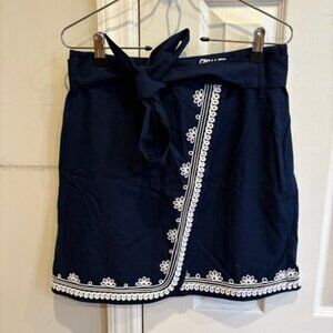 LOFT Embroidered Wrap Skirt NWT